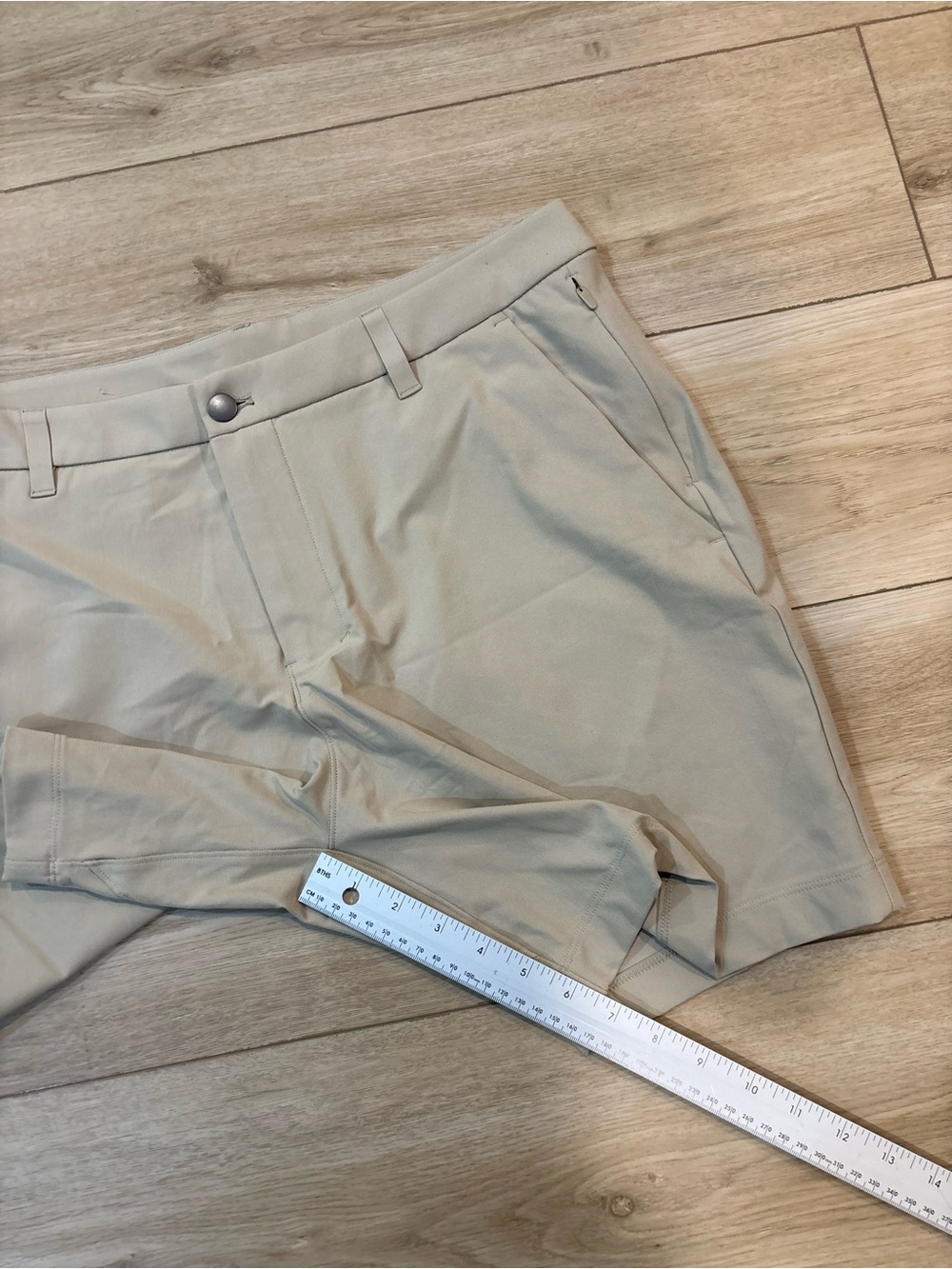 Lululemon ABC Commission Warpstreme Shorts Mens Khaki Tan 36 7” Inseam LM7BMHS - Picture 8 of 8